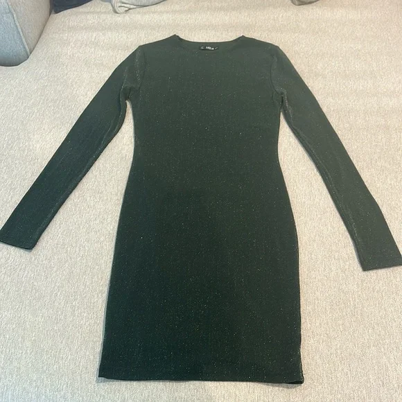 blue and white dress long sleeve Long Sleeve Short Pageant-Interview Dress with Fringe Aqua / 8